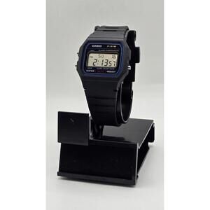 Casio F91W-1, 7 Year Battery Chronograph Watch, Black Resin Strap, Alarm, NEW